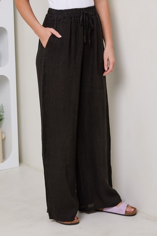 Pantaloni in lino - Nero