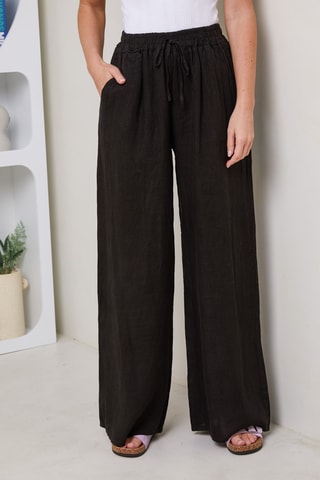 Pantaloni in lino - Nero