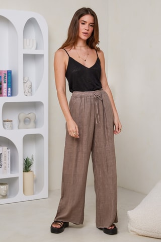 Pantaloni in lino - Grigio