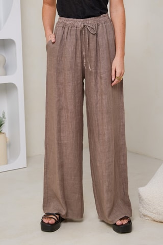 Pantaloni in lino - Grigio