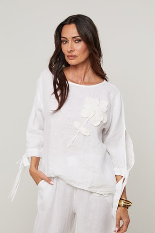 Blusa in lino - Bianco