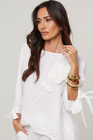 Blusa in lino - Bianco