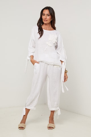 Blusa in lino - Bianco