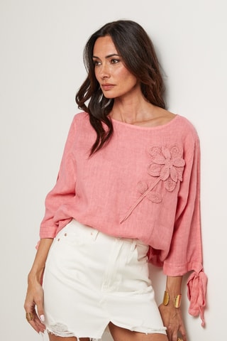 Blusa in lino - Arancione