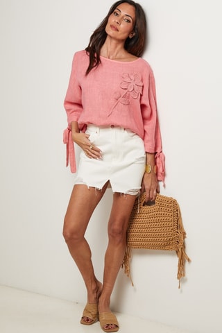 Blusa in lino - Arancione