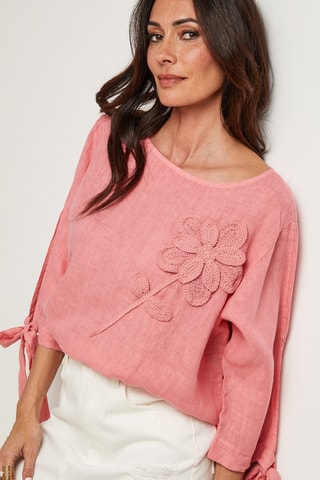 Blusa in lino - Arancione