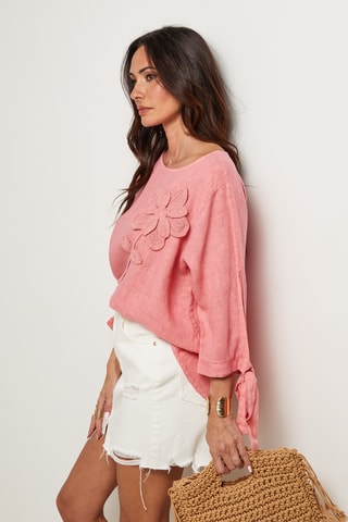 Blusa in lino - Arancione