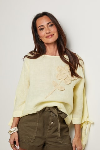 Blusa in lino - Giallo