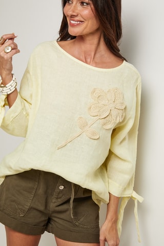 Blusa in lino - Giallo