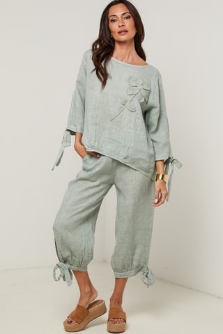 Blusa in lino - Verde