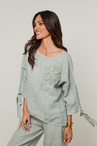 Blusa in lino - Verde