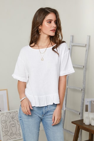 Top in lino - Bianco
