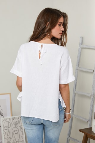 Top in lino - Bianco