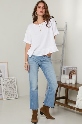 Top in lino - Bianco