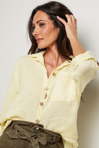 Camicia in lino - Giallo