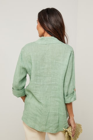 Camicia in lino - Verde