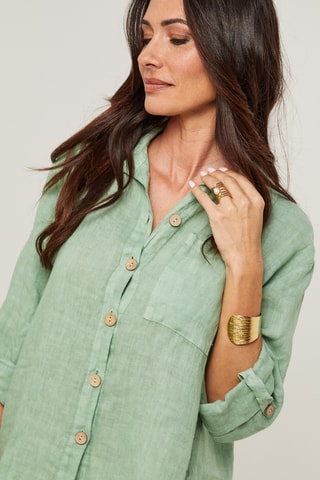 Camicia in lino - Verde