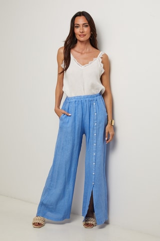 Pantaloni in lino - Blu
