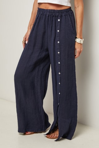 Pantaloni in lino - Blu