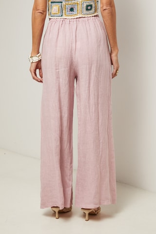 Pantaloni in lino - Rosa