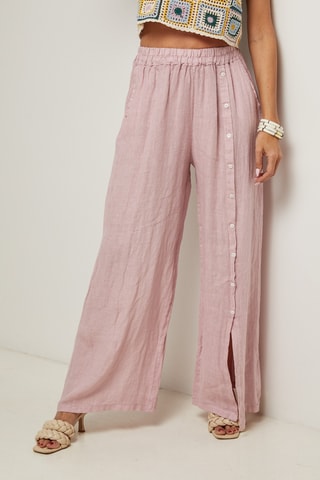 Pantaloni in lino - Rosa