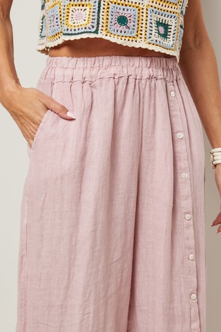 Pantaloni in lino - Rosa