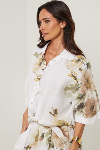 Camicia in lino - Bianco