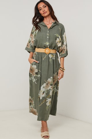 Camicia in lino - Kaki