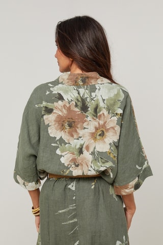 Camicia in lino - Kaki