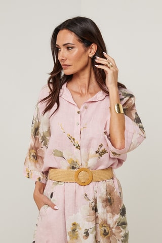 Camicia in lino - Rosa