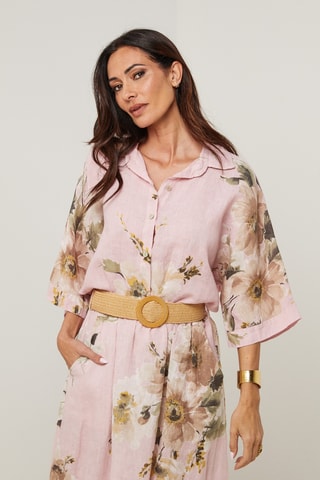 Camicia in lino - Rosa