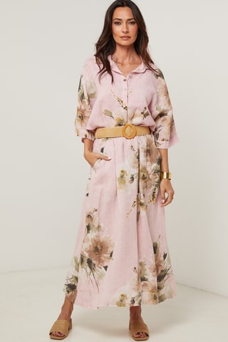 Camicia in lino - Rosa