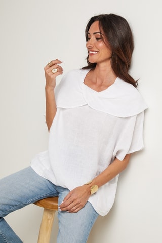Blusa in lino - Bianco