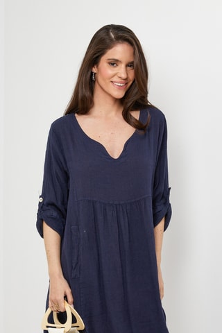 Abito in lino - Blu