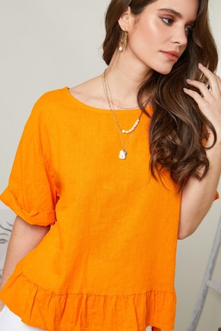 Top in lino - Arancione