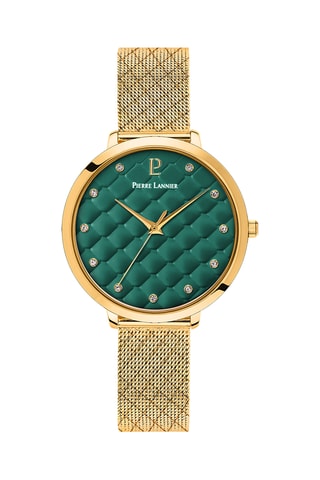 Montre à quartz en acier - Doré et vert