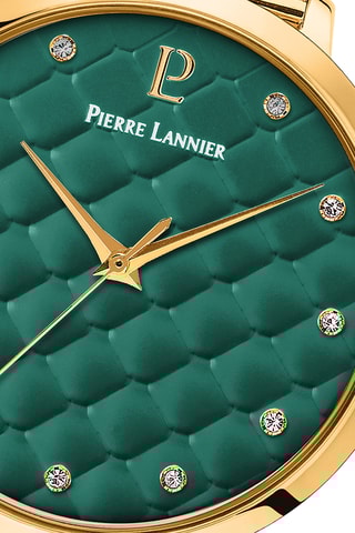 Montre à quartz en acier - Doré et vert