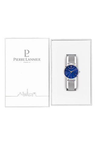 Montre à quartz en acier - Argenté et bleu