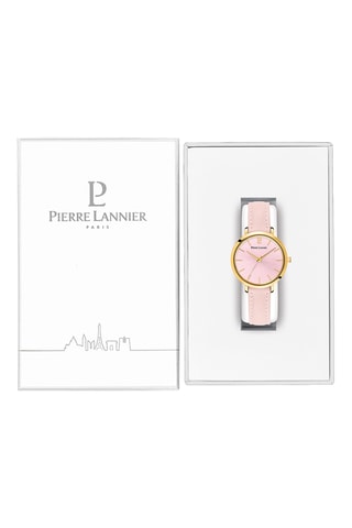 Montre à quartz en cuir - Rose et doré