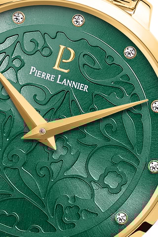 Montre à quartz en acier - Doré et vert