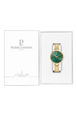 Montre à quartz en acier - Doré et vert