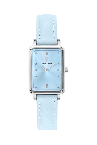 Montre à quartz en cuir - Bleu et argenté