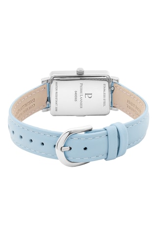 Montre à quartz en cuir - Bleu et argenté