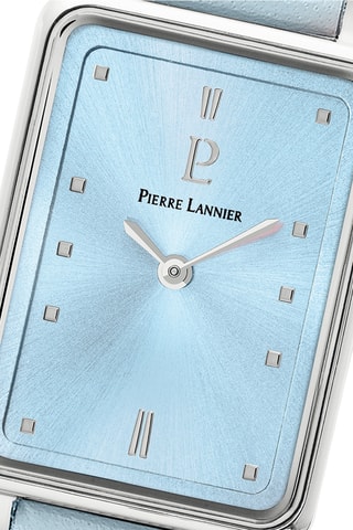 Montre à quartz en cuir - Bleu et argenté