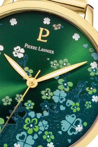Montre à quartz en acier - Doré et vert
