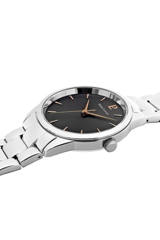 Montre à quartz en acier - Argenté et noir