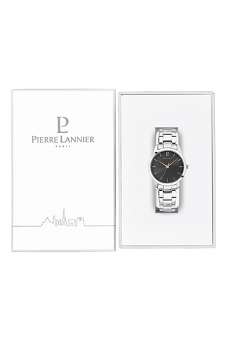 Montre à quartz en acier - Argenté et noir