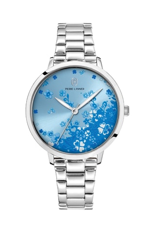 Montre à quartz en acier - Argenté et bleu