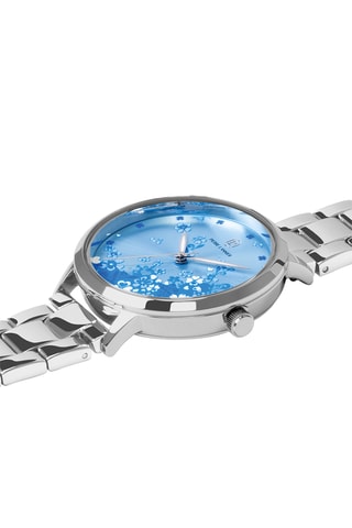 Montre à quartz en acier - Argenté et bleu