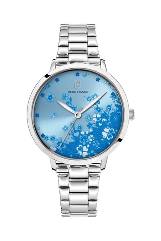 Montre à quartz en acier - Argenté et bleu